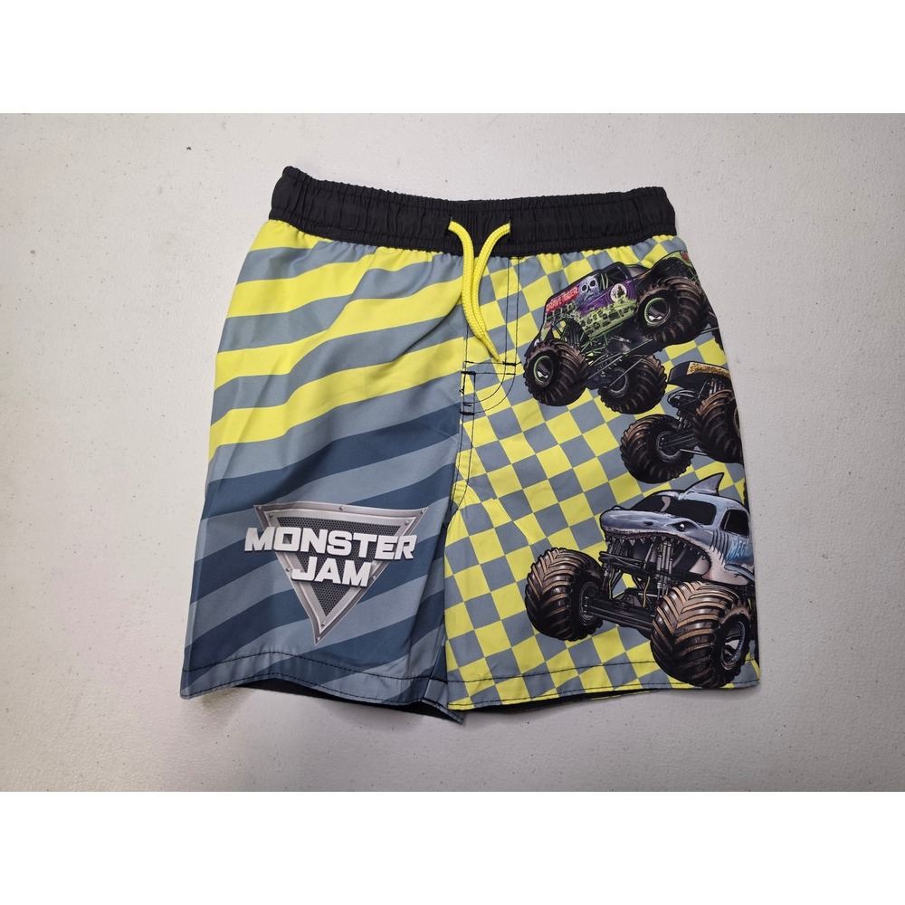Monster Jam Boys Swim Trunks Grave Digger Megalodon EarthShaker Board Shorts 4